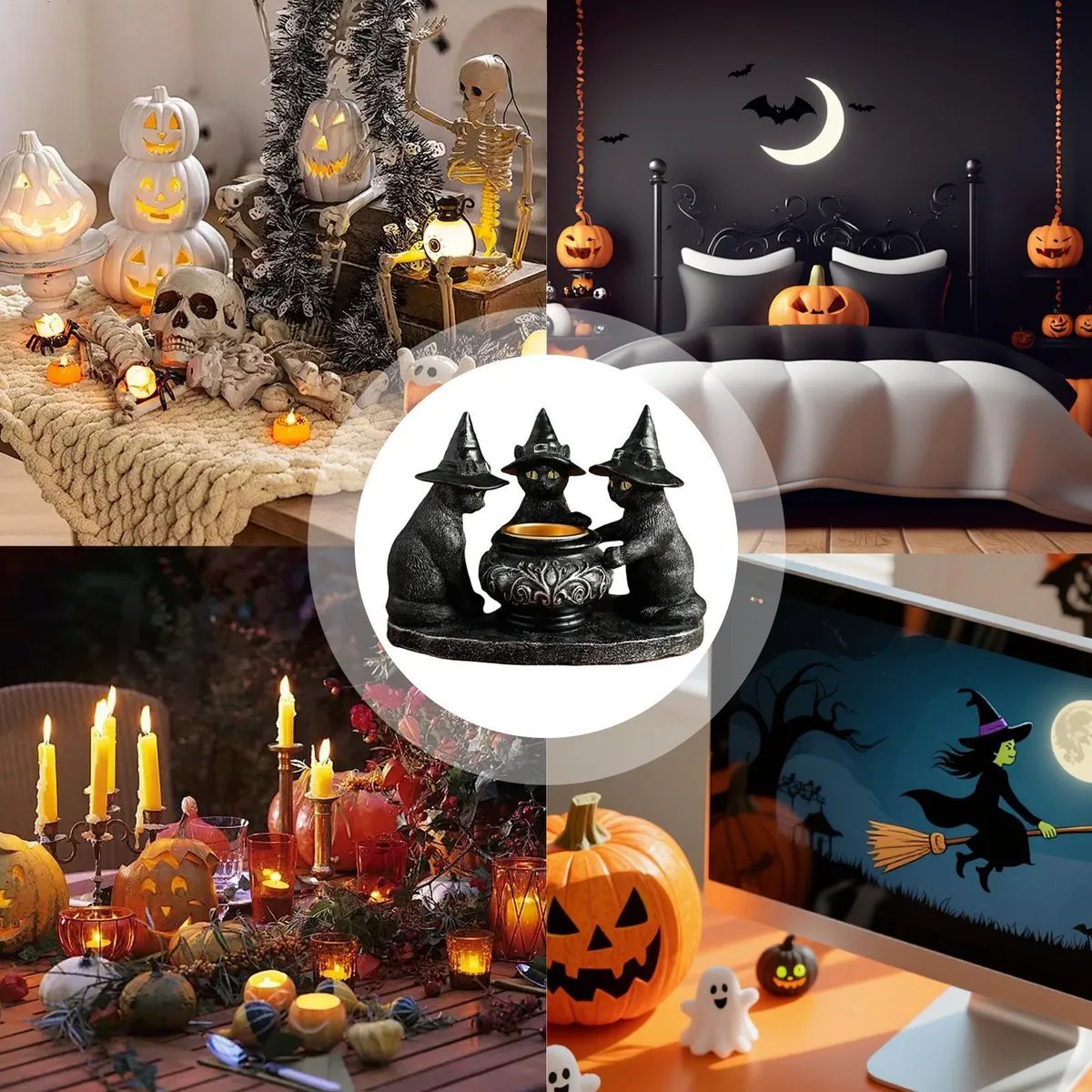 🕯️Ghost Wizard Magic Cat Candlestick(not include candles)