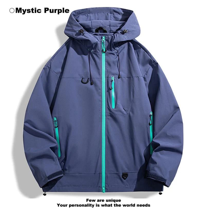 🍁🧥New Outdoor Hooded Couples' Mountain Climbing Jacket🍂Spring & Autumn Windproof Waterproof Breathable Stylish Plain Jacket