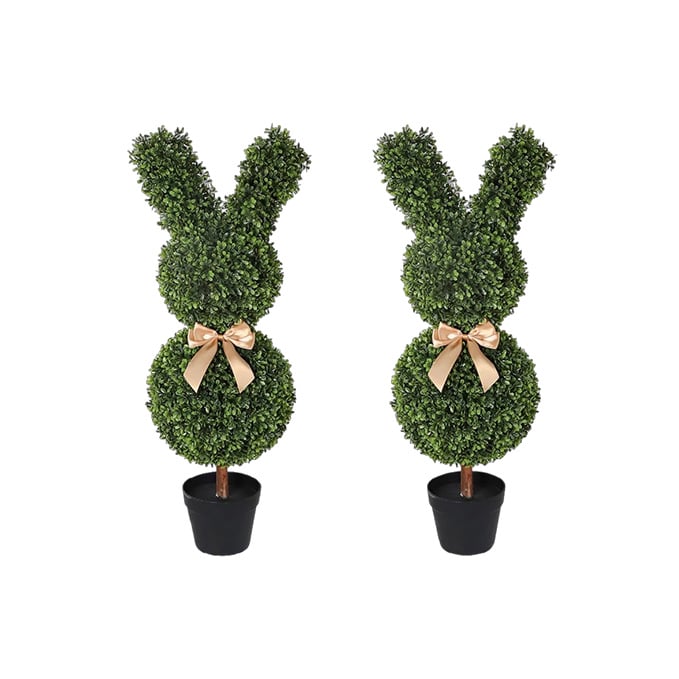 Outdoor Artificial Turf Bunny-Shaped Topiary Tree