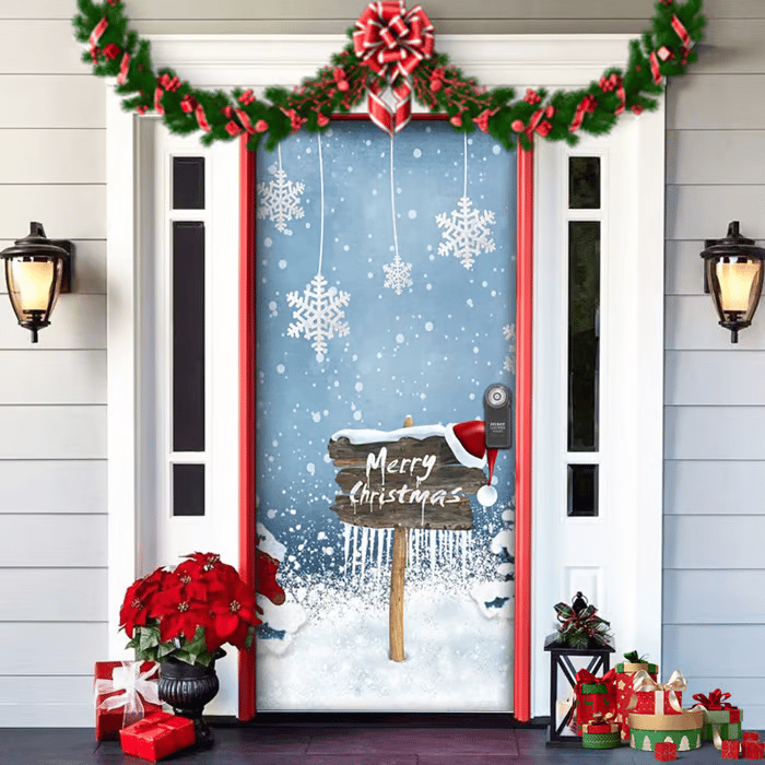 ππ2025 Christmas and Halloween front door decoration