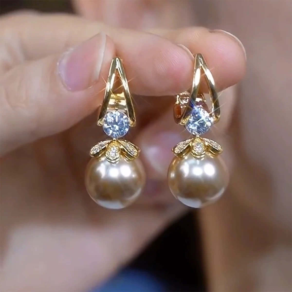 Sparkly Huggie Dangle Earrings