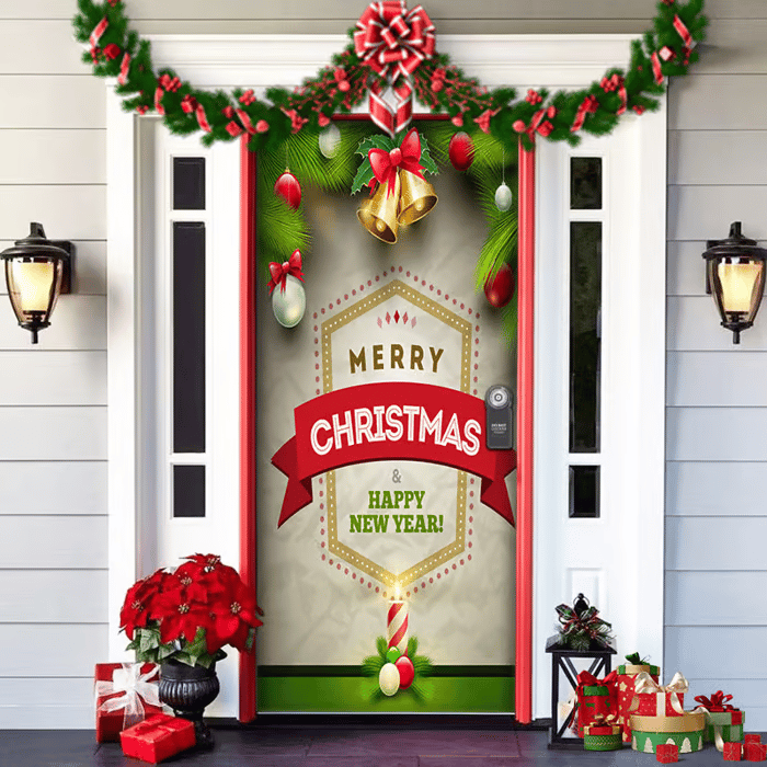 ππ2025 Christmas and Halloween front door decoration