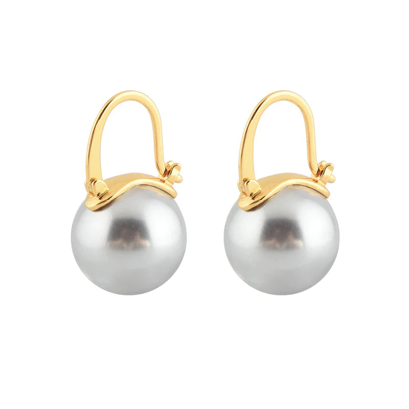 Black Pearl Earrings Available in White Champagne Grey Gold and Black Pearl Dangle Earrings