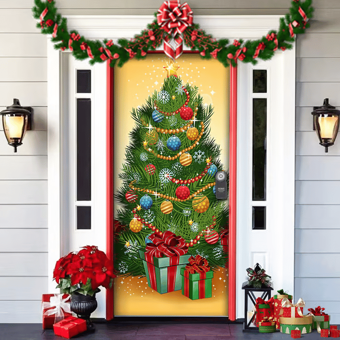 ππ2025 Christmas and Halloween front door decoration