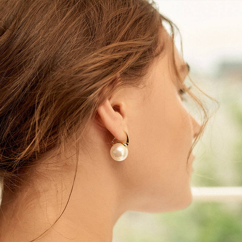 Black Pearl Earrings Available in White Champagne Grey Gold and Black Pearl Dangle Earrings