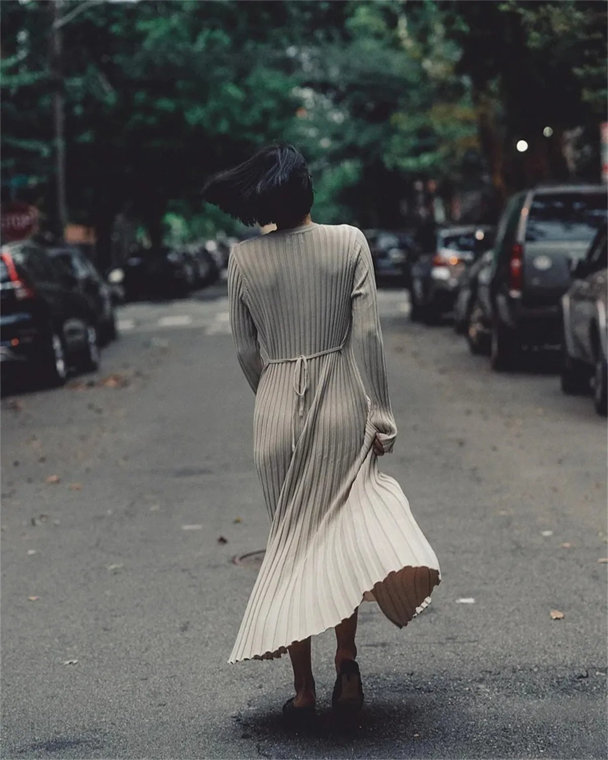 2025 Fall New Sleeved Knit Midi Dress(Buy 2 Free Shipping)