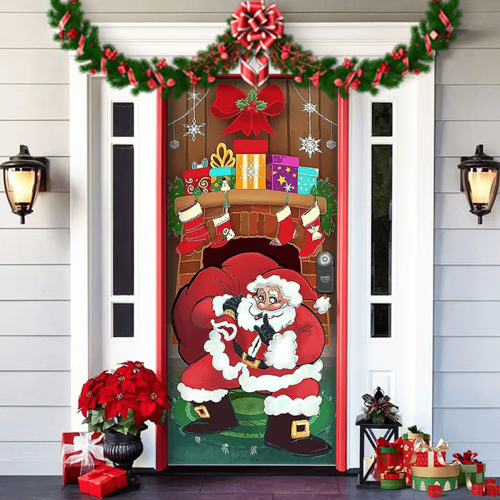 ππ2025 Christmas and Halloween front door decoration