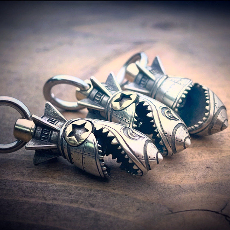 Piston Art Skull Keychain