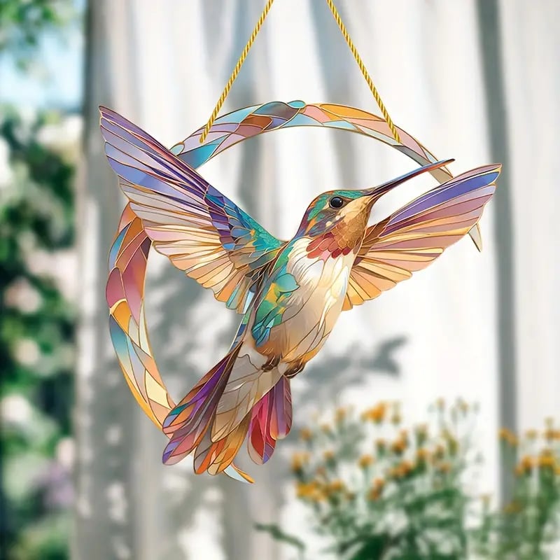 hambortâ„¢- Hummingbird Suncatcher Colorful Window Hanging