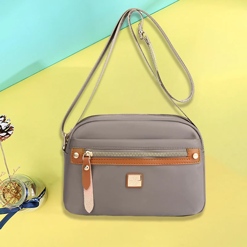 Solid Color Casual Travel Nylon Shoulder Bag