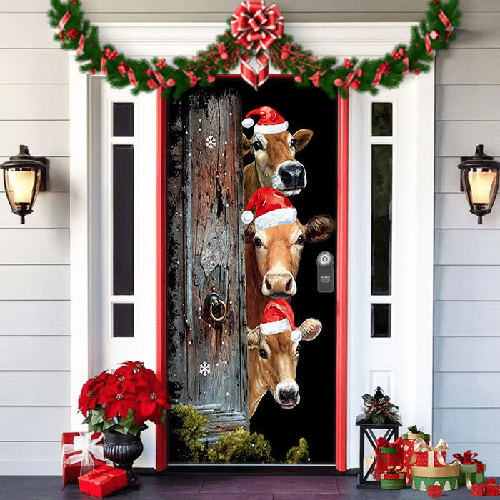 ππ2025 Christmas and Halloween front door decoration