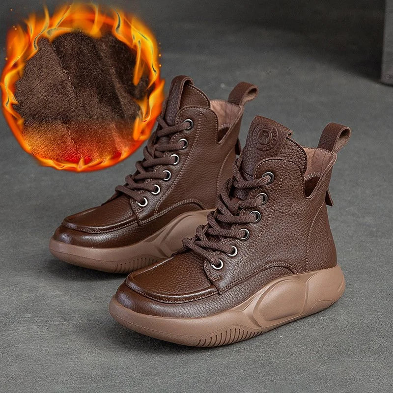 Retro style knee high martin boots