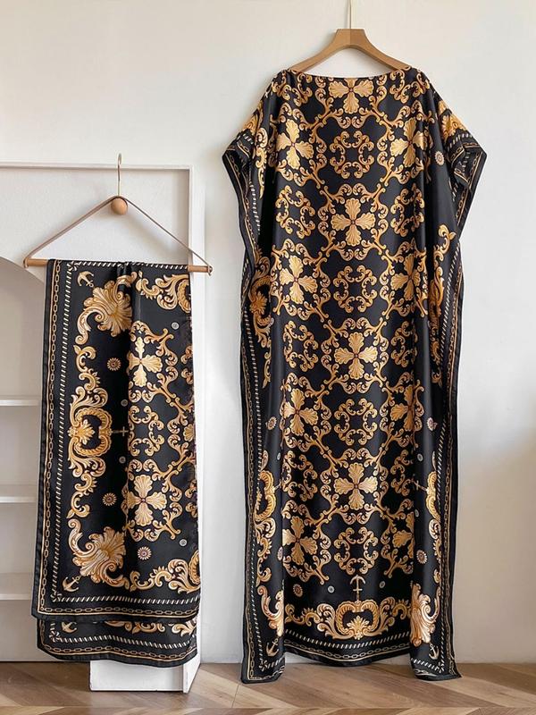 💥2025💥Women's Floral & Butterfly & Peacock Print Cape Shawl & Scarf Set