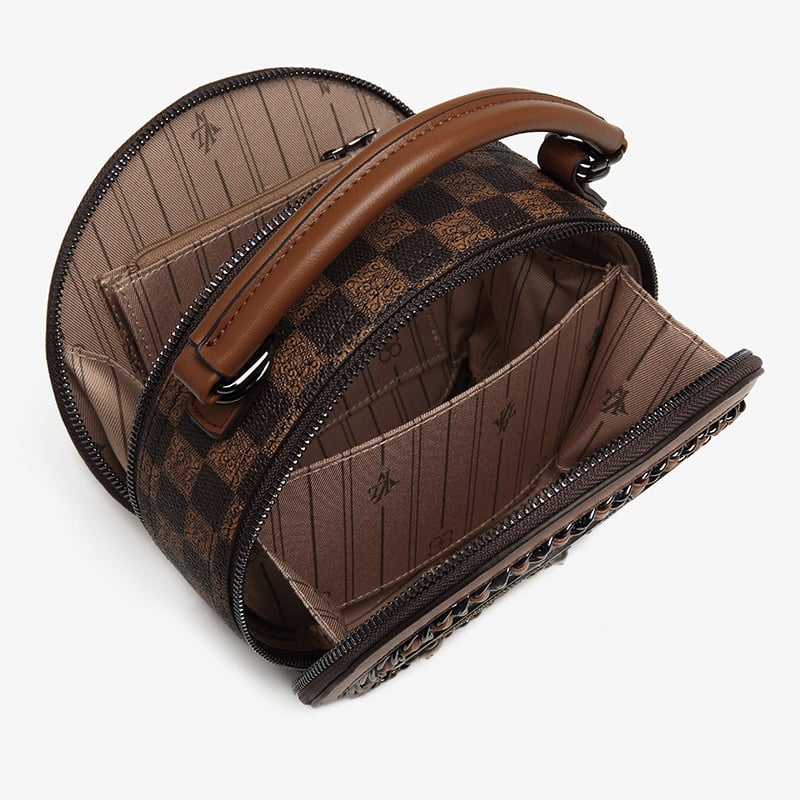 🔥 Promotion 70% OFF - Fashion Retro Bear Badge Print Leather Purse Handbags(Double Zipper)
