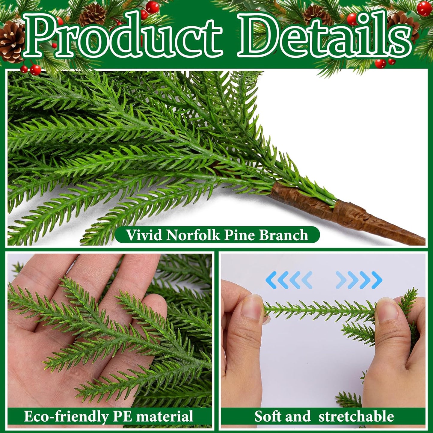 hambort™-🔥Only $7.99🔥The Best Holiday Greenery - Realistic Norfolk Pine Stems