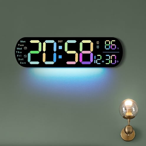 🔥 Upgraded Digital Wall Clock Large Display