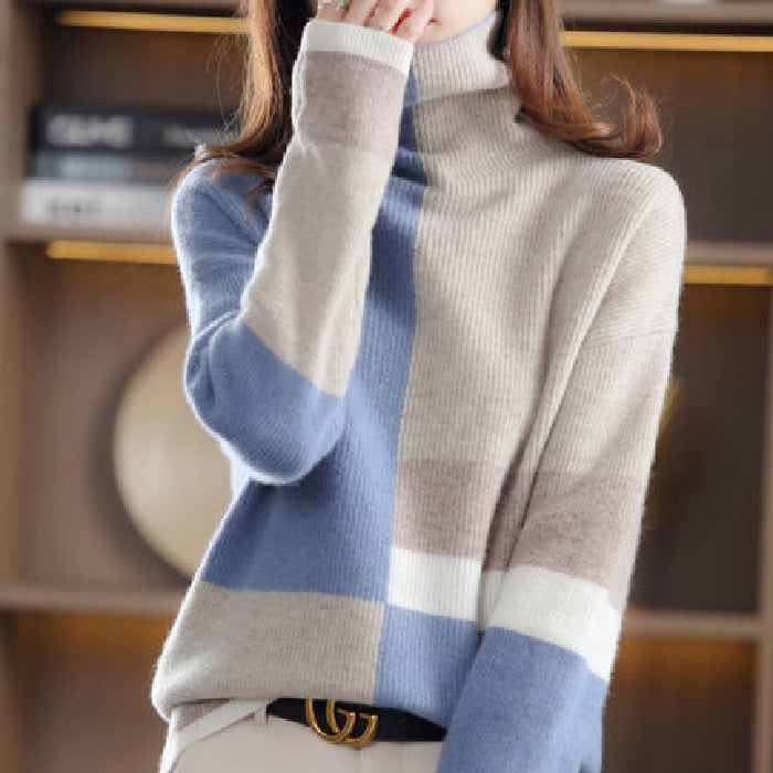 Women's High Neck Wool Sweater