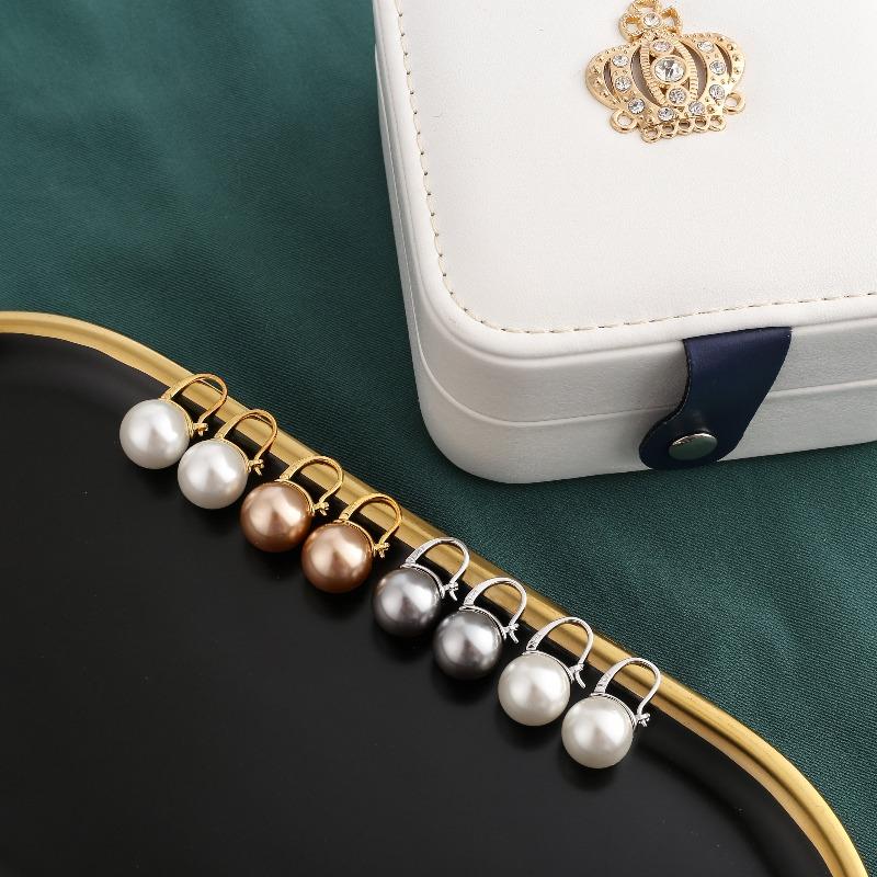Black Pearl Earrings Available in White Champagne Grey Gold and Black Pearl Dangle Earrings