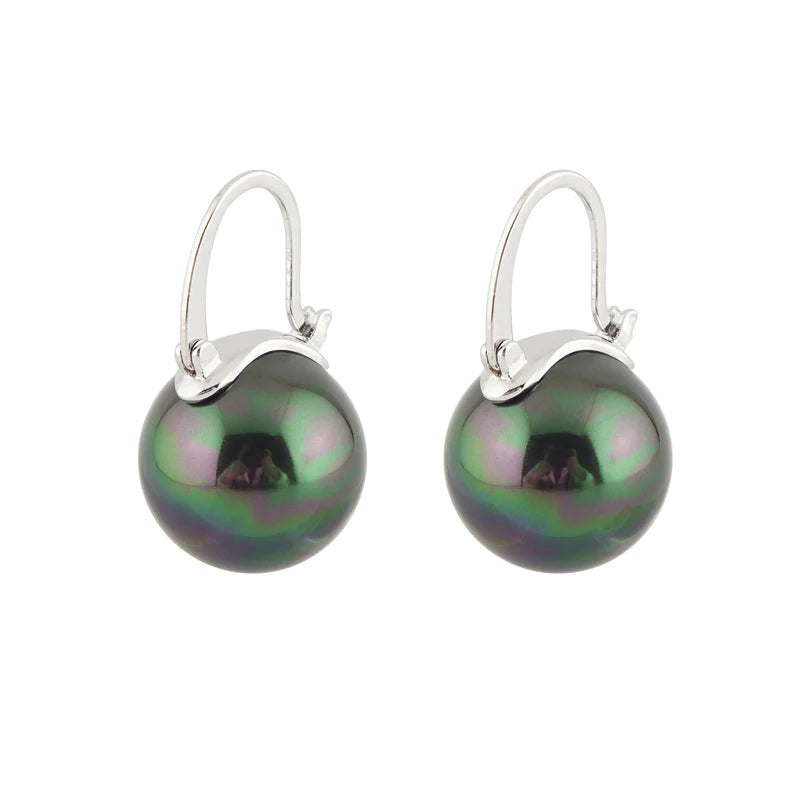 Black Pearl Earrings Available in White Champagne Grey Gold and Black Pearl Dangle Earrings