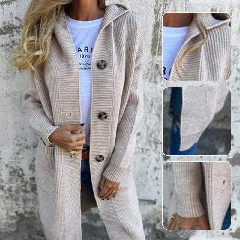 💓Button-down cardigan with hood for women