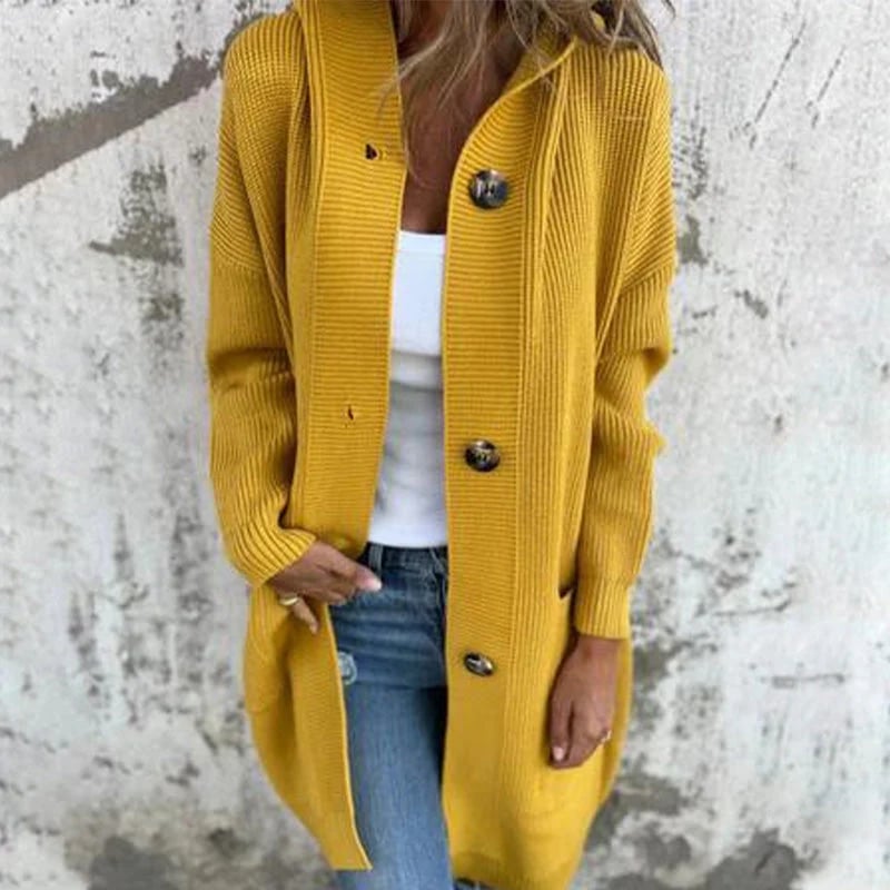 💓Button-down cardigan with hood for women