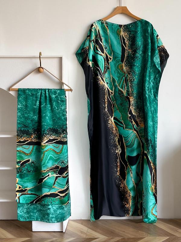 💥2025💥Women's Floral & Butterfly & Peacock Print Cape Shawl & Scarf Set