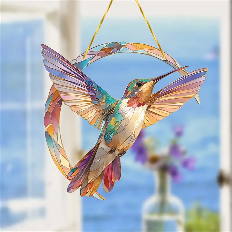 hambortâ„¢- Hummingbird Suncatcher Colorful Window Hanging