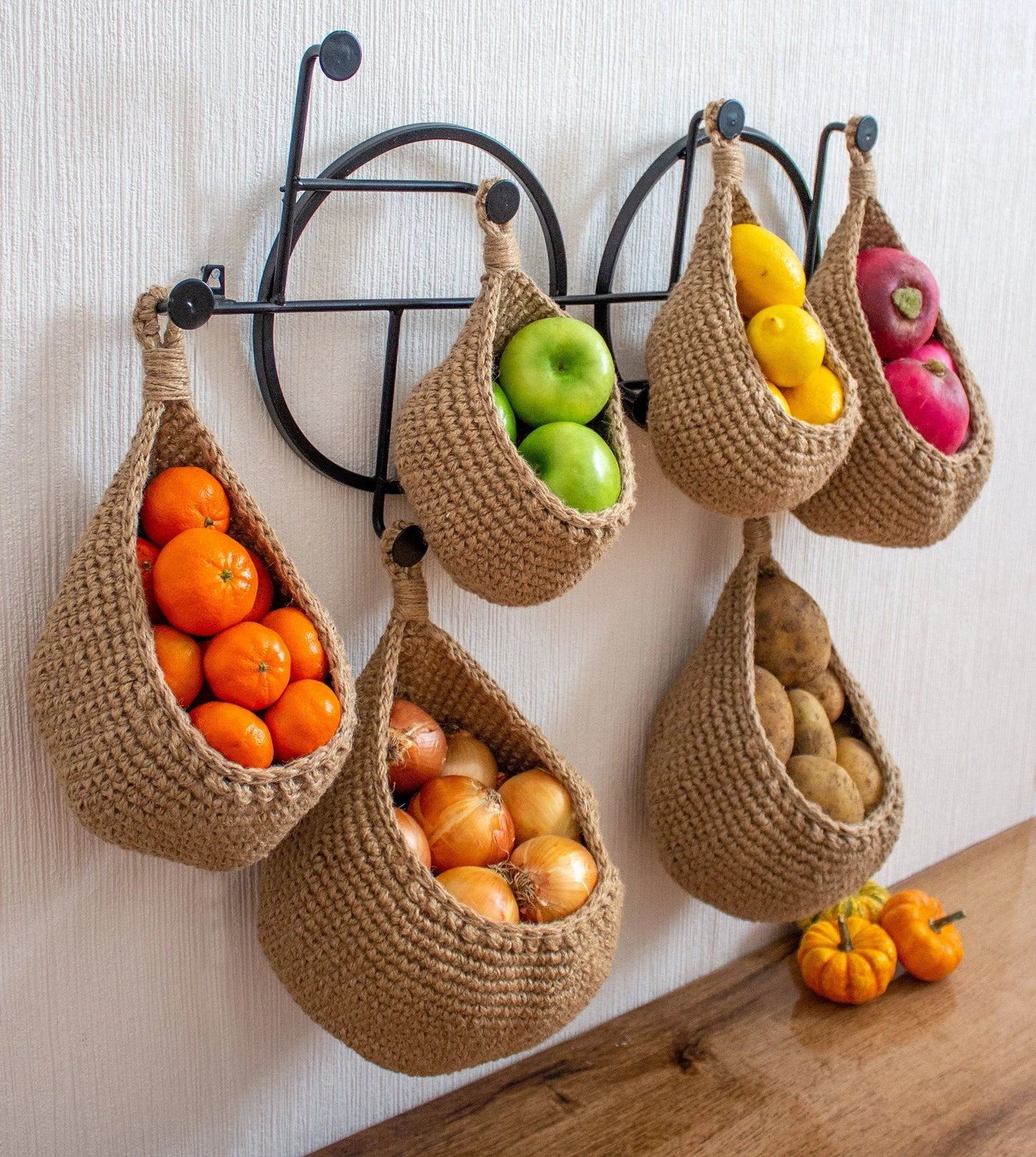 70% Discountš„Hanging Wall Vegetable Fruit Baskets