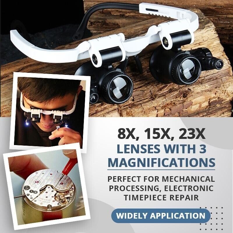 LED Glasses Magnifier 8x 15x 23x(BUY 3 FREE SHIPPING)