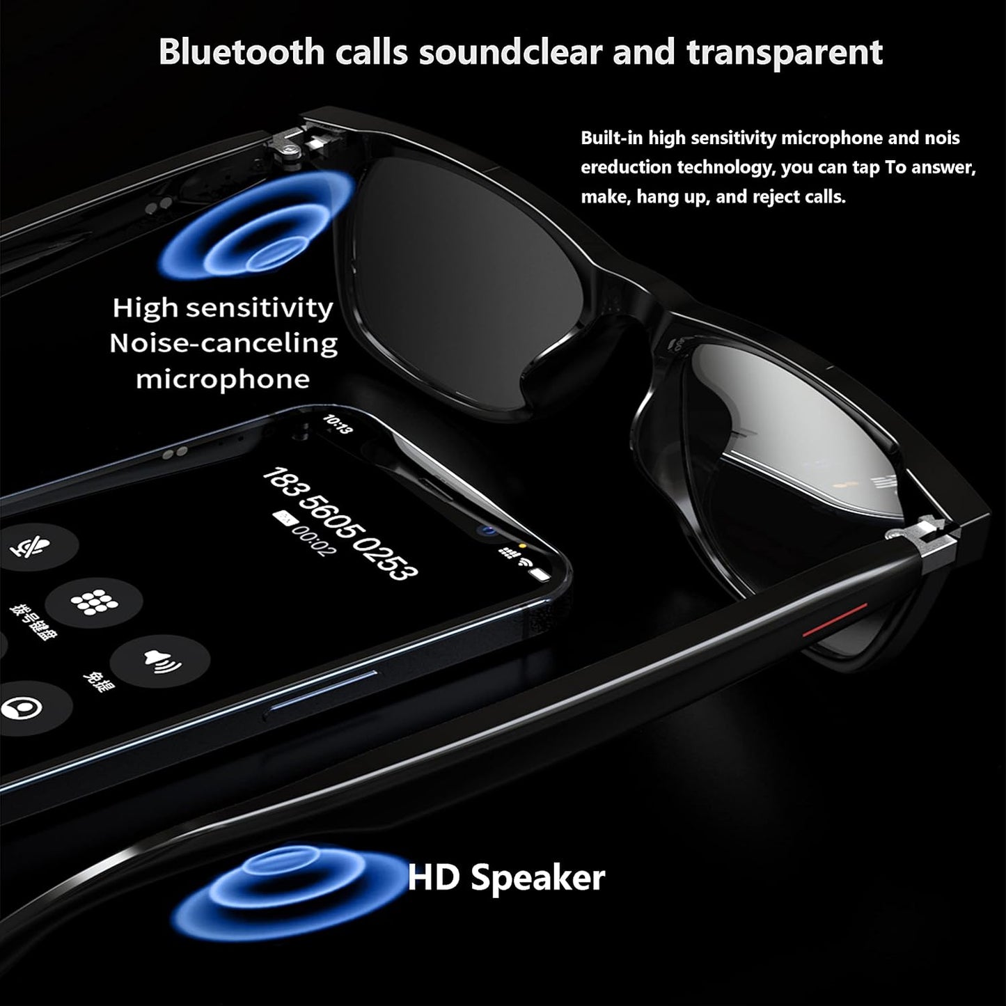 Last Day Promotion 49% OFF🔥- HY-C8 AI Wireless Bluetooth Translation Glasses