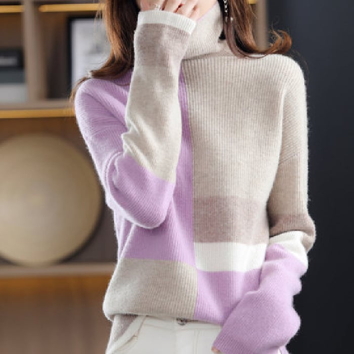 Women's High Neck Wool Sweater
