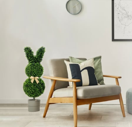 Outdoor Artificial Turf Bunny-Shaped Topiary Tree