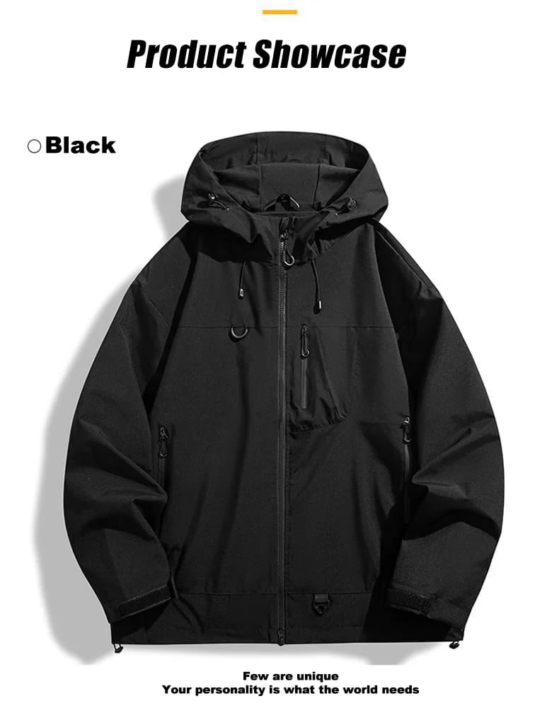 🍁🧥New Outdoor Hooded Couples' Mountain Climbing Jacket🍂Spring & Autumn Windproof Waterproof Breathable Stylish Plain Jacket