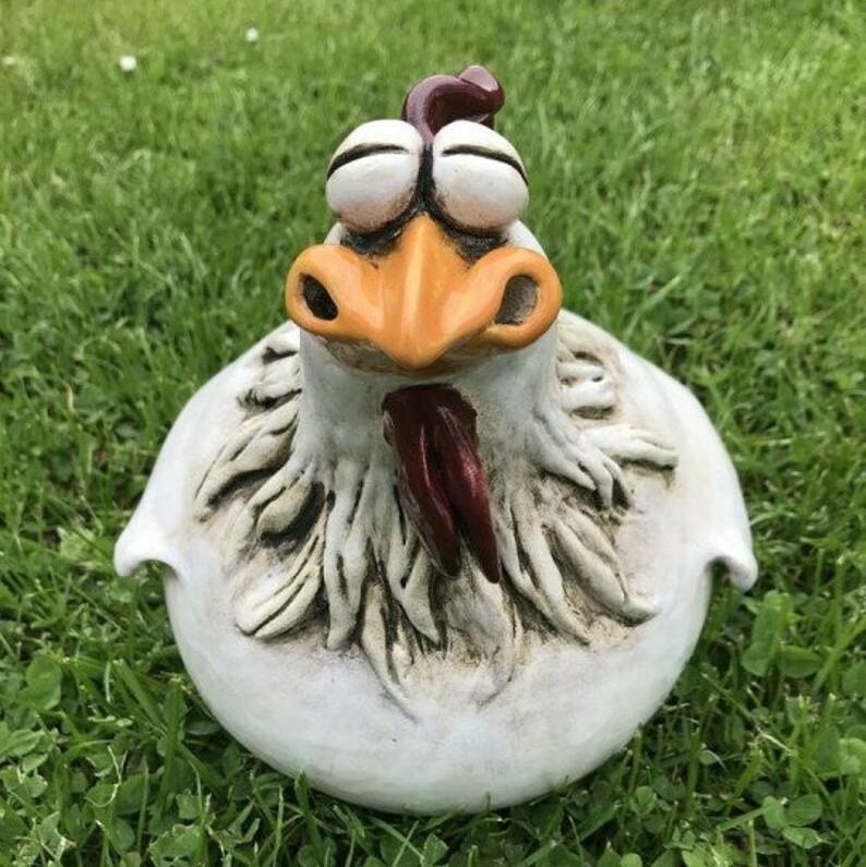 Funny Chicken Garden Fence Decoration