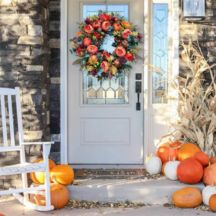 hambort™-🔥Hot Sale 49% Off🔥Fall Peony And Pumpkin Wreath - Year Round Wreath