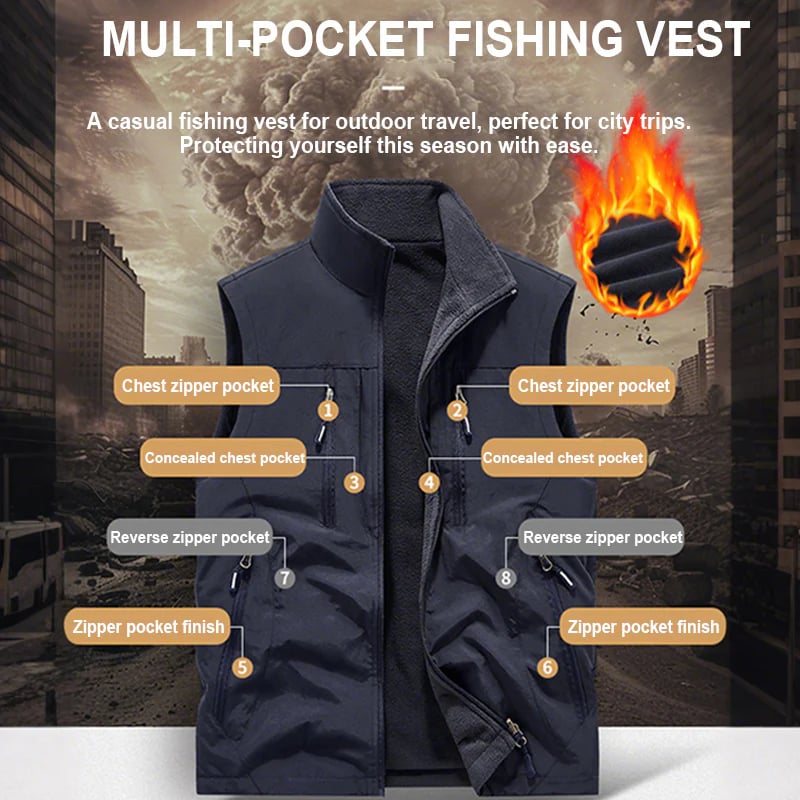 🔥Men's Oversized Sleeveless Vest Jacket With Pockets🧥