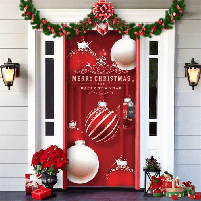 ππ2025 Christmas and Halloween front door decoration