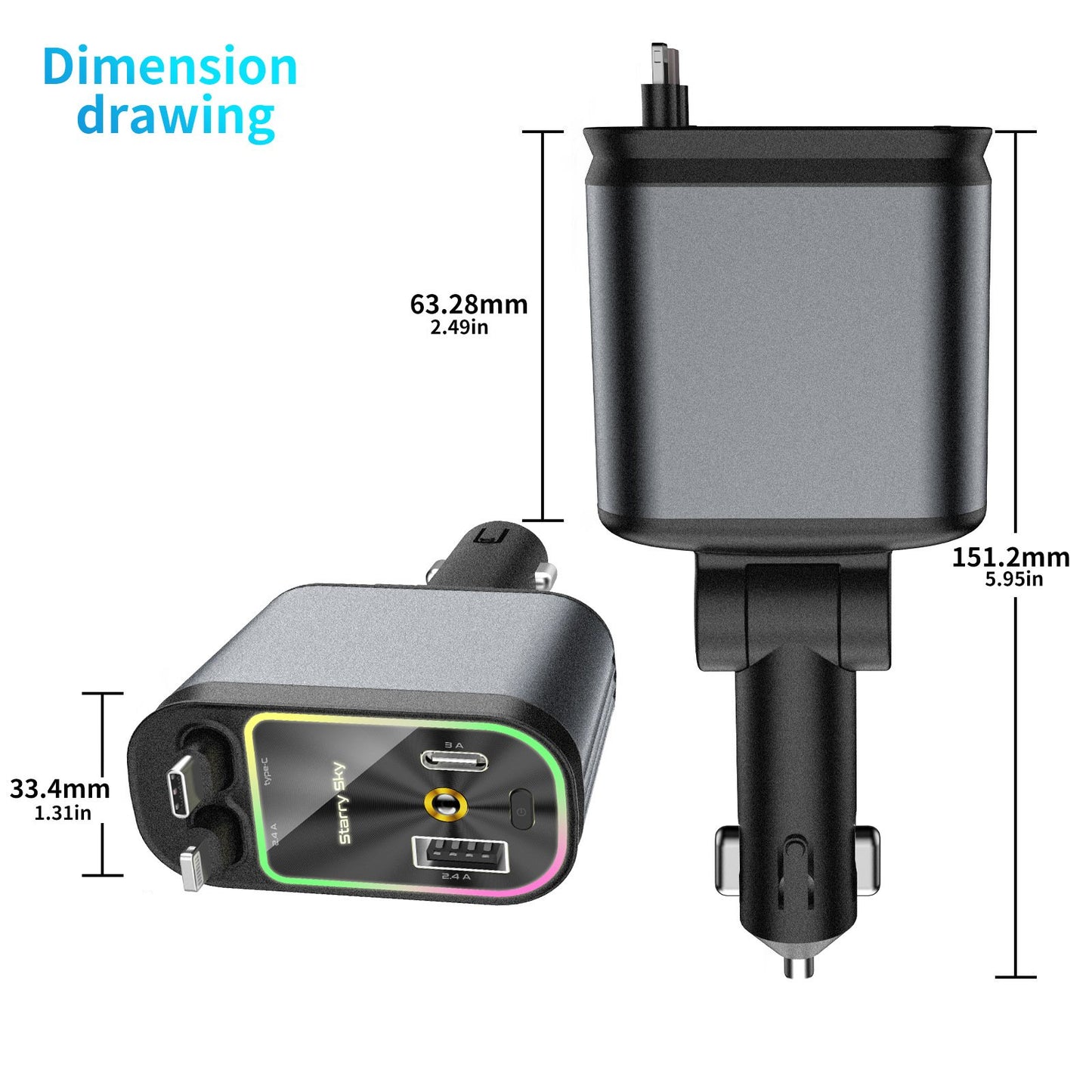 🔥HOT SALE 49% OFF🔥- 4-in-1 Car Phone Charger - 💥Buy 2 Free Shipping!!!