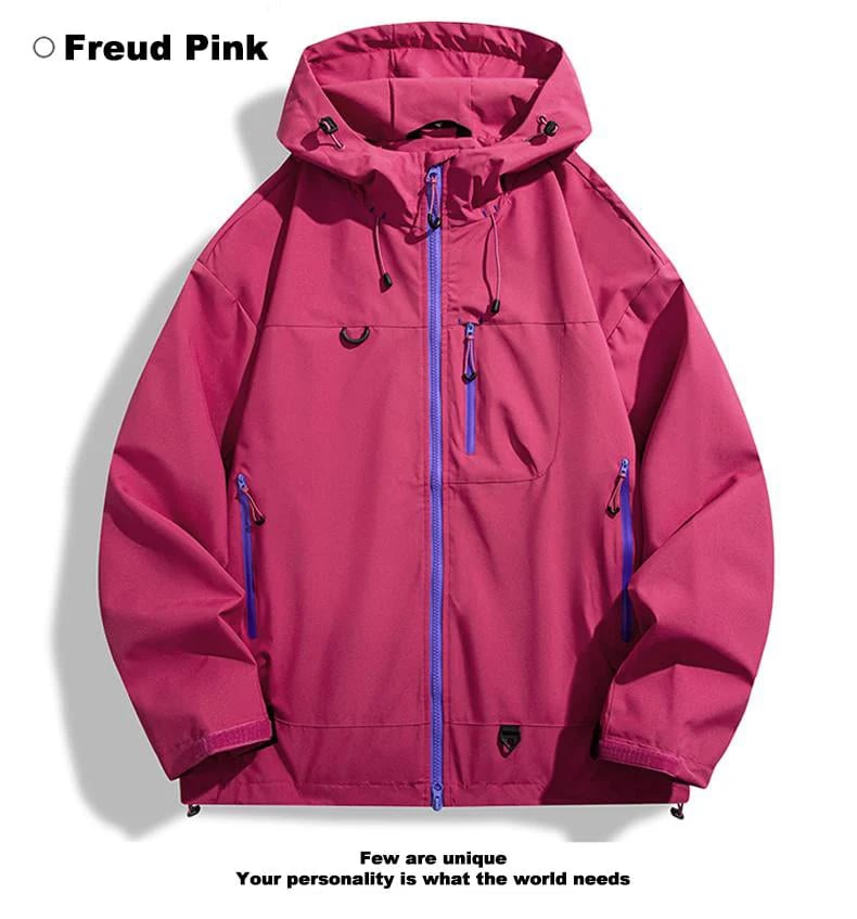 🍁🧥New Outdoor Hooded Couples' Mountain Climbing Jacket🍂Spring & Autumn Windproof Waterproof Breathable Stylish Plain Jacket