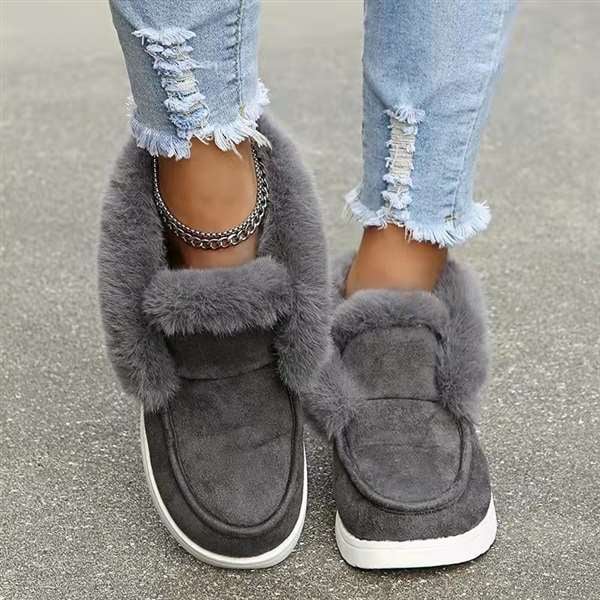 Minimalist Thermal Lined Faux Suede Snow Boots
