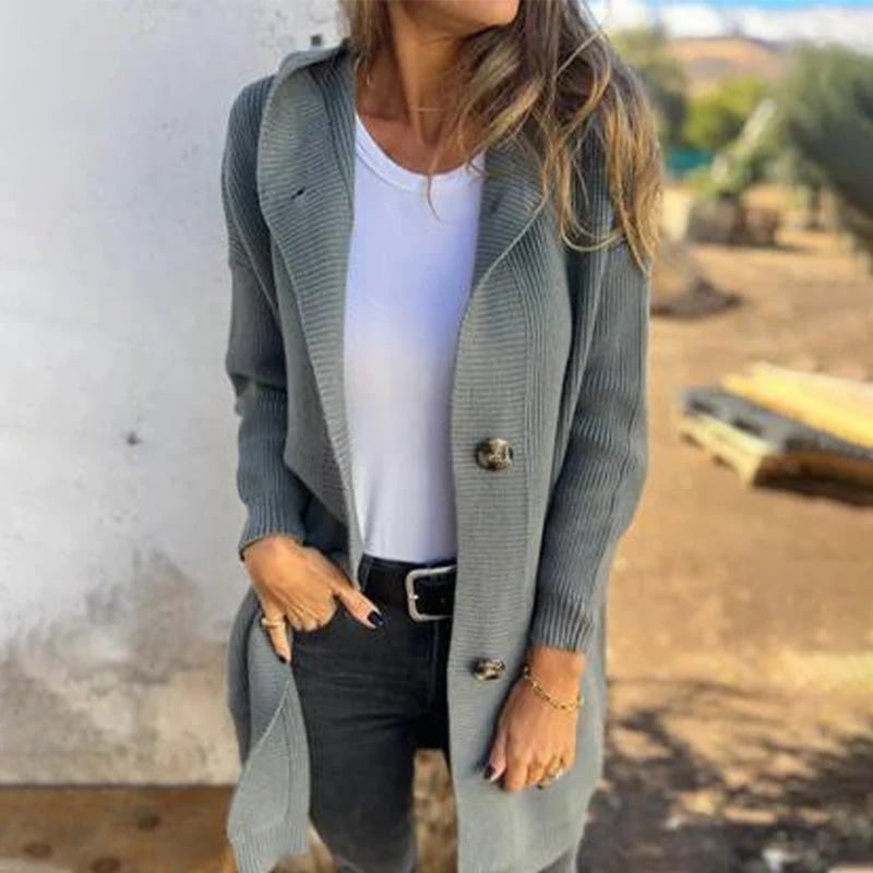 💓Button-down cardigan with hood for women