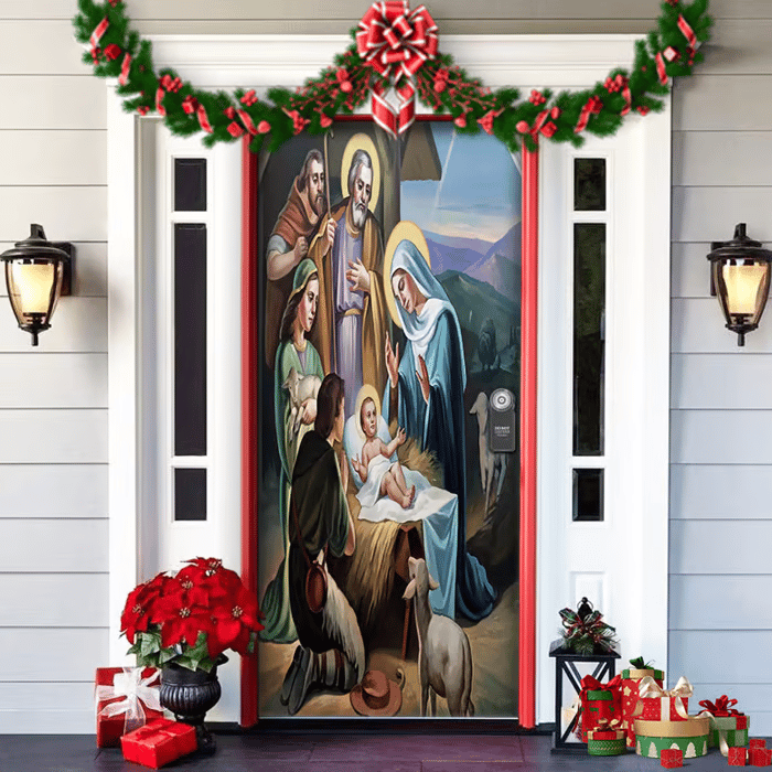 ππ2025 Christmas and Halloween front door decoration