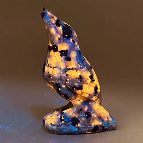 Natural Emberlite Crow Statue Handcrafted