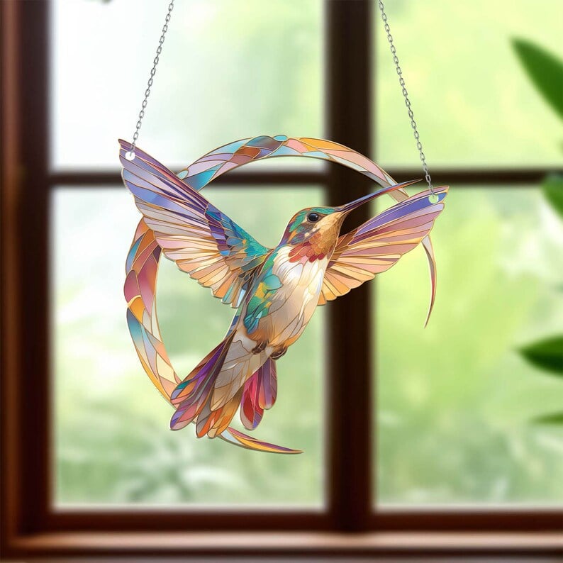 hambortâ„¢- Hummingbird Suncatcher Colorful Window Hanging