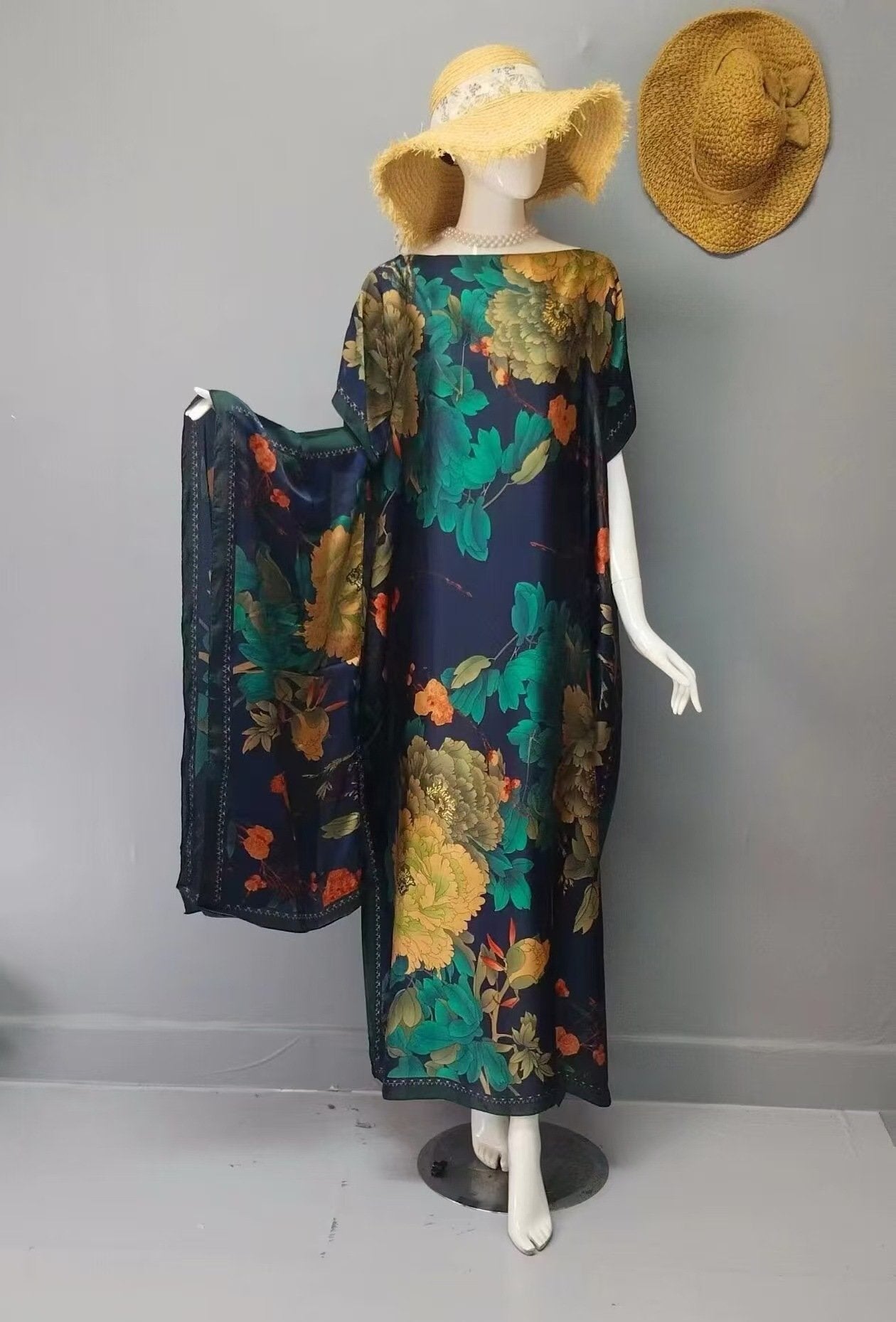 💥2025💥Women's Floral & Butterfly & Peacock Print Cape Shawl & Scarf Set