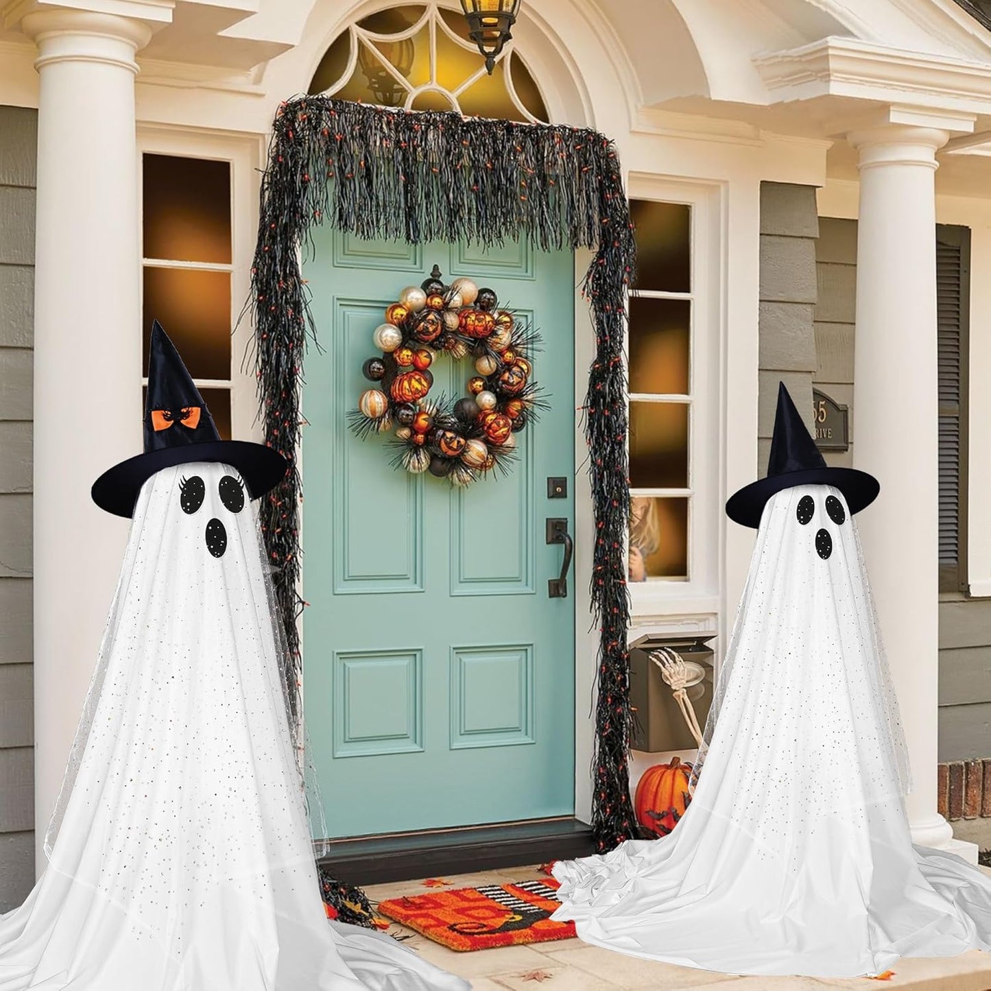 (2 Packs) Halloween Spooky Ghost with String Lights