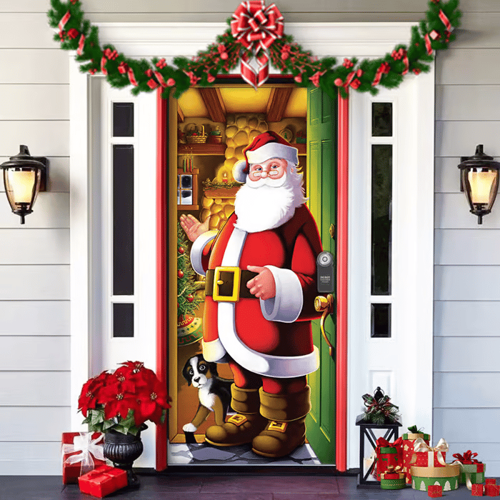 ππ2025 Christmas and Halloween front door decoration