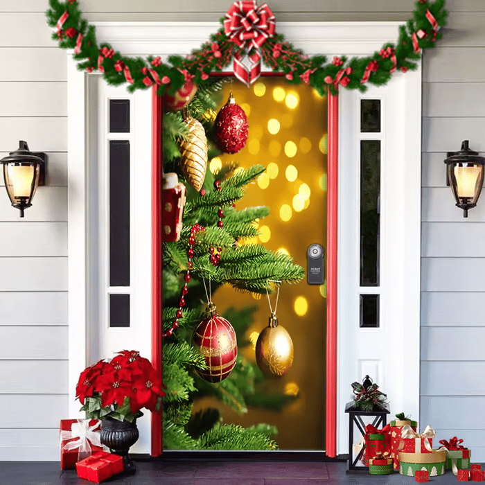 ππ2025 Christmas and Halloween front door decoration