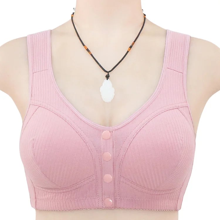 🔥Buy 1 Get 2(3packs)🔥 COMFORTABLE FRONT-CLOSURE WIRELESS PLUS SIZE BUTTON BRA