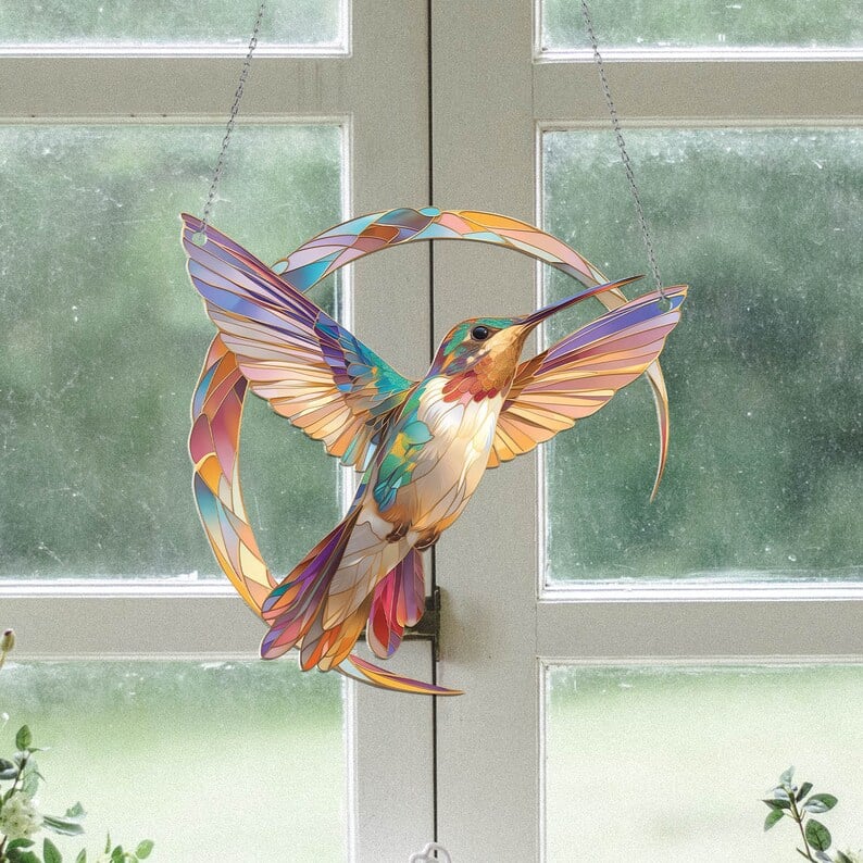 hambortâ„¢- Hummingbird Suncatcher Colorful Window Hanging